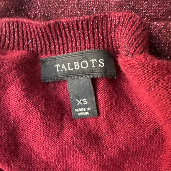 Talbots Size 12 Red Plaid Sparkle A-Line Side Zip Lined Skirt - Picture 3 of 5